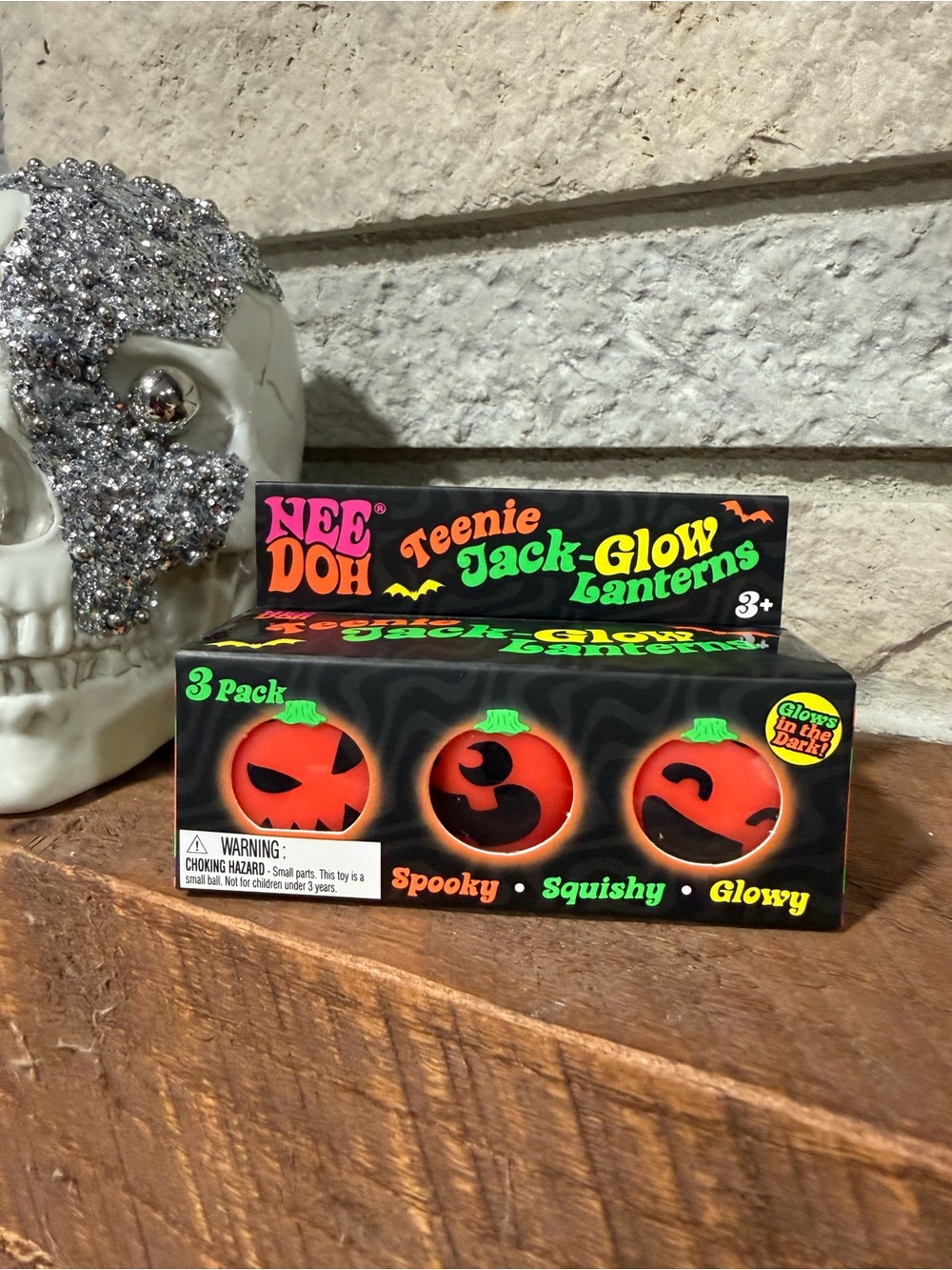 Nee Doh Jack-Glow Lanterns 3-Pack Halloween Toy NWT